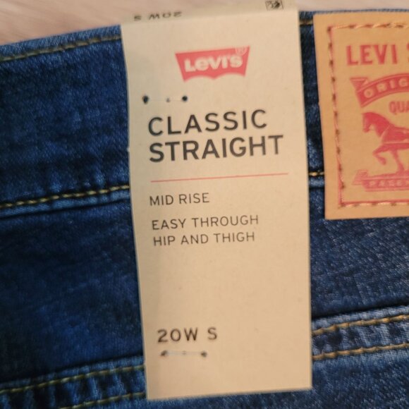 Levi's Jeans Womens 20 WS Sculpt Classic Straight Leg Mid Rise NWT Western Blue - Picture 4 of 11